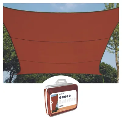 Produktbild von Perel Sonnensegel 5 x 5 m, quadratisch für Garten und Terrasse, wasserabweisendes Polyester 160