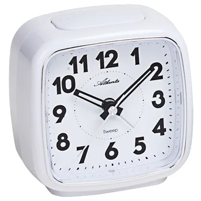 Produktbild von Atlanta 1978/0 Wecker Quarz analog weiß leise ohne Ticken mit Licht Snooze