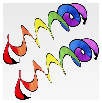 Produktbild von 2er Set Windspiel Spirale, Buntes Windspiel, UV-beständig und Wetterfest für Outdoor-Dekoration, Windfahne für Camping, Spirale Windmühle für Garten und Feiertagsdekoration