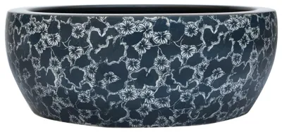 Produktbild von vidaXL Aufsatzwaschbecken Schwarz und Blau Rund Ø41x14 cm Keramik