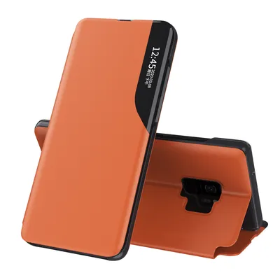 Obrázek produktu pro Pouzdro pro Galaxy S9, Smart View Okénko Flip StojánekPolyuretanKožené Ochranné Pouzdro pro Samsung Galaxy S9 Pomerančový