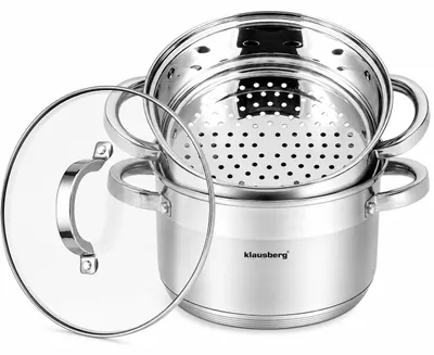 Immagine prodotto di Pentola a vapore in acciaio inox - Ø 18 cm - Adatta all'induzione - Coperchio in vetro