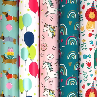 Image de Papier cadeau Hello - Papier cadeau pour enfants - 200 x 70 cm - 5 rouleaux