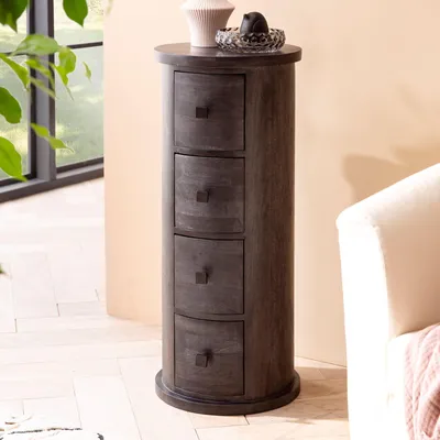 Immagine prodotto di Credenza di design in legno massiccio di mango nero 34x85x34 cm | Wohnling