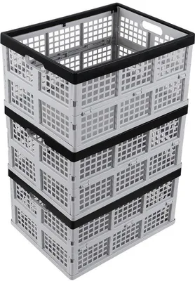 Produktbild von Famanu Aufbewahrungsboxen Set – 3 faltbare Kunststoffboxen, 30 L