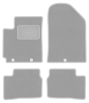 Image de Tapis de sol en moquette pour Kia Picanto II JE 2011-2017 (à hayon) – jeu 4 pièces, gris, sur mesure – Wielganizator OSLO