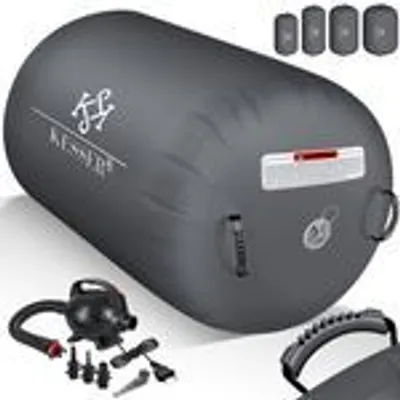 Produktbild von KESSER® Aufblasbare Air Roll Airtrack, Gymnastik-Rolle | inkl. Tragetasche & elektr. Luftpumpe | Barrel Gymnastik Tumbling | Yoga Gymnastik Rolle Gymnastikmatte, Fitnessrolle