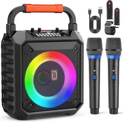 Obrázek produktu pro Přenosná karaoke souprava s Bluetooth a 2 mikrofony