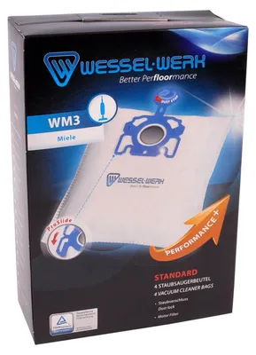 Produktbild von 4 x WM3 = Swirl M52 Staubsaugerbeutel für Miele mit Staubverschluss + Motorfilter