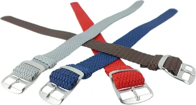Produktbild von Uhrenarmband 18mm | Durchzugsband Perlon geflochten 30117, Farbe:rot