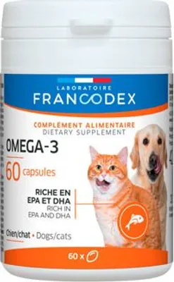 Imagen del producto de Francodex Omega 3, cápsulas para perros y gatos, 60 cápsulas