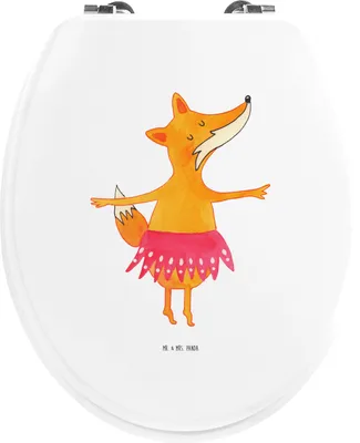 Produktbild von Mr. & Mrs. Panda Klodeckel Fuchs Ballerina - Weiß - Geschenk, Toilettendeckel, WC-Sitz, Geburtstag, WC Sitz, Ballett, Klobrille, Brille