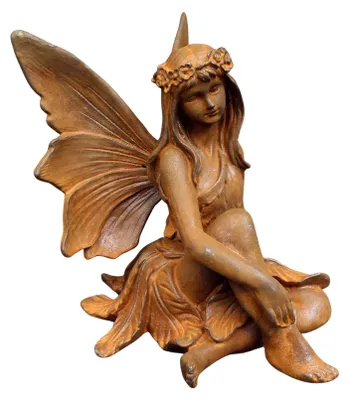 Produktbild von Gartenfigur Elfe sitzend Rostdeko