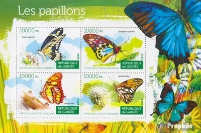 Produktbild von Briefmarken Guinea 2015 Mi 11163-11166 Kleinbogen (kompl. Ausgabe) postfrisch Schmetterlinge