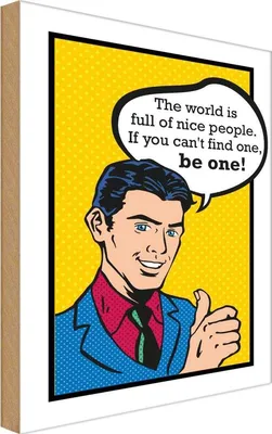 Produktbild von vianmo Holzschild 18x12 cm the world full of nice people Dekoration
