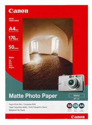 The image shows the packaging of Canon Matte Photo Paper.