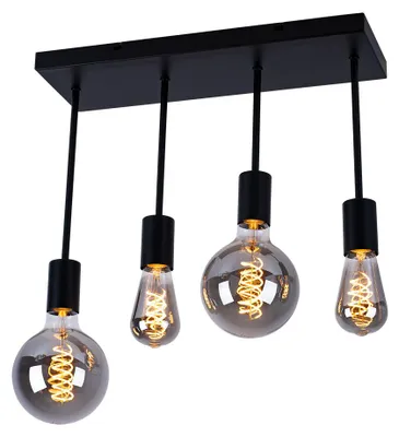 Produktbild von Deckenleuchte, 4 flammig, Metall, schwarz, H 34 cm