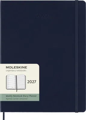 Produktbild von Moleskine 12 Monate Wochen Notizkalender 2027, XL, 1 Wo = 1 Seite, rechts linierte Seite, Fester Einband, Saphir