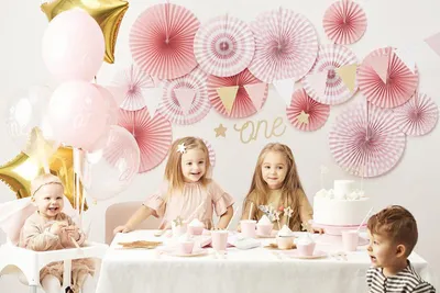 Produktbild von PartyDeco Geburtstagsgirlande Rosa-Gold 1,3m