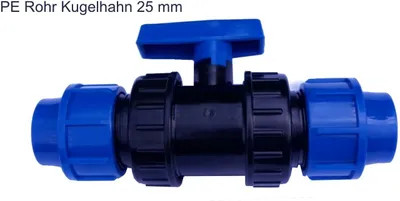Produktbild von PE Kugelventil 25 mm Kunststoff Hahn Absperrhahn PE Rohr Kugelhahn Ventil Wasser