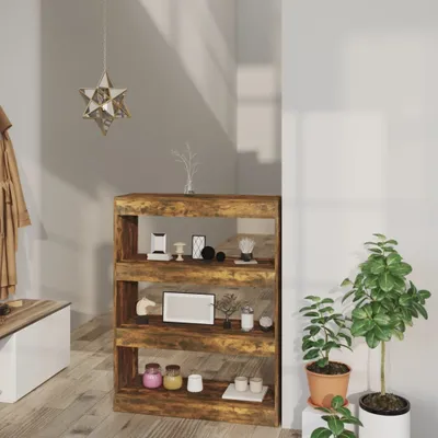 Produktbild von vidaXL Bücherregal/Raumteiler Räuchereiche 80x30x103 cm Holzwerkstoff - Bücherschrank - Bücherschränke - Bücherregal - Aufbewahrungsschrank