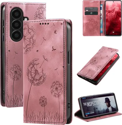 Produktbild von Handyhülle für Samsung Galaxy A37 5G RFID Schutz Klapphülle Case Cover Design Blume Pusteblume Schutzhülle Farbe: Rosa