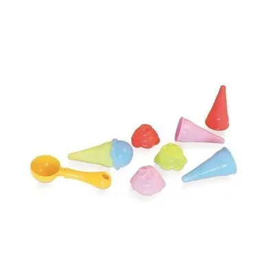 Produktbild von Adriatic Sandspielzeug Eis-Set mit 4 Waffeln, Topping und Portionierer, Kunststoff, ab 3 Jahren