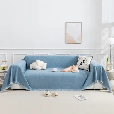 Produktbild von Sofa Überzug Kratzschutz Sofadecke Sofaüberwurf Sofabezug Kuscheldecke Hundedecke Sofaschoner, 180x340cm, Blau