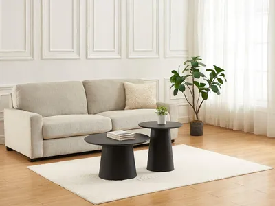 Produktbild von Ausziehbarer Couchtisch mit Eichenfurnier - Schwarz - PIARI