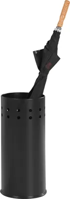 Produktbild von Schirmständer - Schwarz - Edelstahl gebürstet - H 50 cm - mit Auffangschale