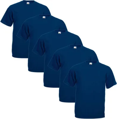 Produktbild von Fruit of the Loom Große Größe Valueweight T-Shirt 5 Stk. Navy 4XL