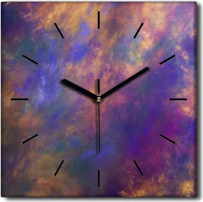 Produktbild von Coloray Uhr auf Leinwand 30x30 cm Wand Uhr Dekoration Wohnzimmer Segeltuch schwarze Hände -Abstraktion Kunstkunst