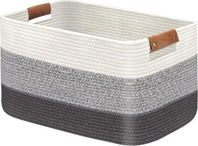 Image de Grand panier à linge pliable - rangement polyvalent - 1 pièce - gris - 54,9 x 38 x 30 cm