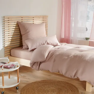 Produktbild von Traumschlaf Nature Uni Leinen Bettwäsche 200x200 cm + 2x 80x80 cm taupe