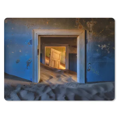 Produktbild von MuchoWow® Mauspad Mousepad Sand - Blau - Tür - Architektur 23x19 cm - Mousepads - Maus Mat - Pad - Mausunterlage - Schreibtischunterlage - Mauspad