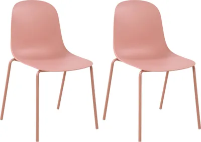 Produktbild von CLP 2er Set Stühle Hardin, stapelbare gartenstühle, wetterfest und UV-beständig pink