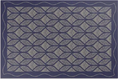 Produktbild von Geometrisches Flechtmuster – Vinylteppich – 80x120 cm – Outdoor Teppich – Terrasse – Wetterfest – Modern