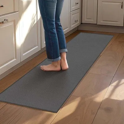 Produktbild von Mizuosre Küchenmatte, rutschfest, waschbar, 43,5 x 180 cm, für Spüle, grau
