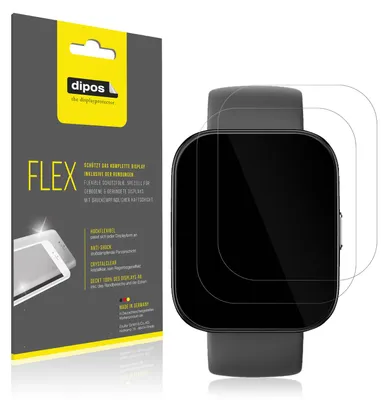 Produktbild von 2x Schutzfolie für Amazfit bip5 38mm Folie, 100% Displayabdeckung, dipos Flex