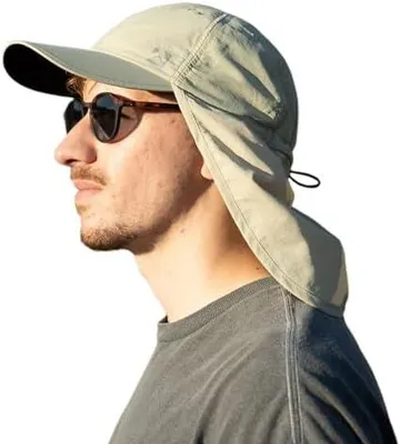 Produktbild von XL/XXL wasserdichte Baseball Cap Herren mit Nackenklappe UV-Schutz Sonnenhüte Damen, Faltbar Sommerhüte Safari Wandern Outdoor-Hut Atmungsaktiv Verstellbar