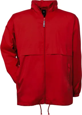 Produktbild von B&C Herren Windbreaker Jacke Winddicht Stehkragen Übergangsjacke Regen, Größe:2XL, Farbe:Rot