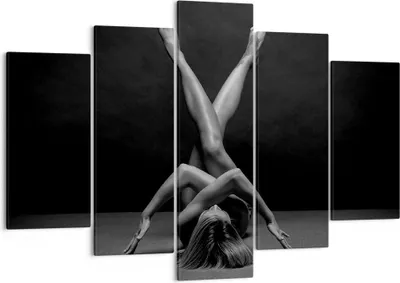 Produktbild von Bild auf Leinwand - Leinwandbild - 5 Teile - Frau Gymnastik Yoga - 150x100cm - Wand Bild - Wanddeko - Wandbilder - Leinwanddruck - Bilder - Wanddekoration - Leinwand bilder - Wandbild - EA150x100-4957