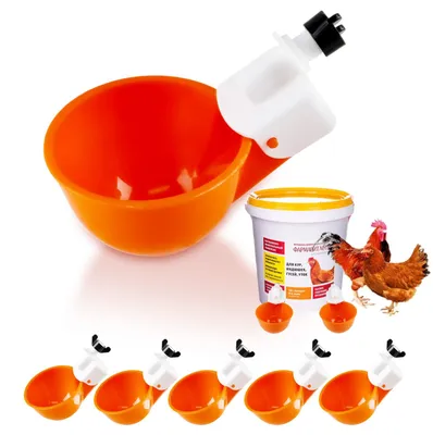 Automatische Hühnertränke, 6 Stück, Kunststoff, orange