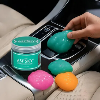 Obrázok produktu pre Čistiaci gél, 2 kusy, pre automobily, počítače, tlačiarne, fotoaparáty, farby: oranžová, zelená