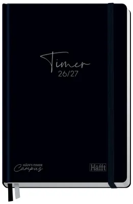 Productafbeelding van Häfft® Verlag 11509-7 Häfft® Verlag Boekenkalender Campus Black Edition Augustus 2026 - September 2027, zwart, 1 stuk.