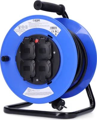 Produktbild von Edm Verlängerungskabel Mit 4 Steckdosen 25 M 3000w Schwarz Schwarz One Size