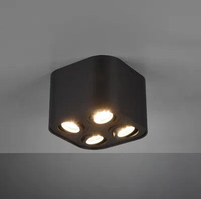 Image de Shadora plafonnier avec 4 spots Kaito noir mat
