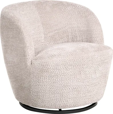 Produktbild von BELIANI Sessel Beige Chenille mit Drehfunktion Dicke Polsterung Modernes Design Wohnzimmer Schlafzimmer Flur Drehsessel Sitzmöbel