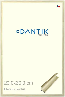 Obrázek produktu pro DANTIK rámeček 20x30 | ALU profil 7001 zlatá lesklá alternativa (Sklo Čiré)