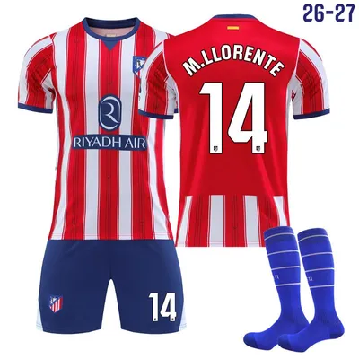 Produktbild von #14 M.LLORENTE Atletico Madrid home game,26-27 football jersey for Kids and Adults SIZE:18